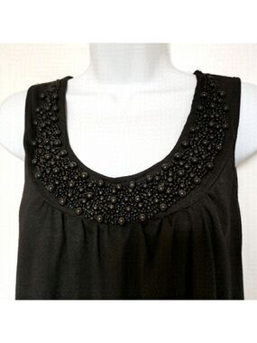 BLACK beaded tunic tank top